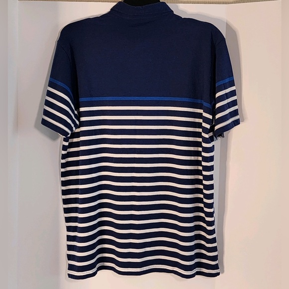 Peter Millar Golf Athena Striped Short Sleeve Polo Shirt Navy White sz L - Picture 8 of 15